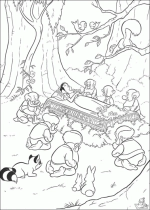 Sneeuwwitje 36 kleurplaat om te printen en kleuren