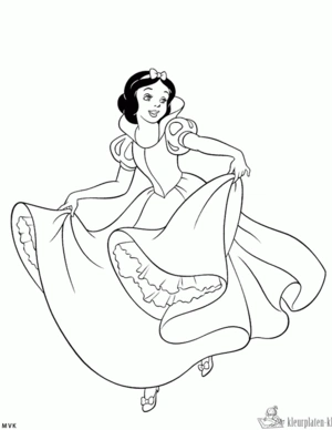 Sneeuwwitje 4 kleurplaat om te printen en kleuren