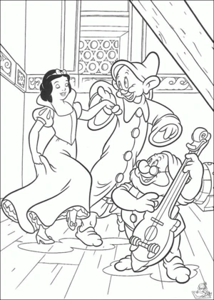 Sneeuwwitje 7 kleurplaat om te printen en kleuren