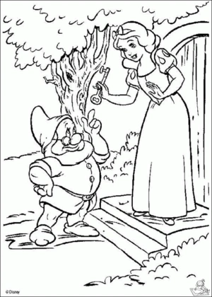 Sneeuwwitje 8 kleurplaat om te printen en kleuren