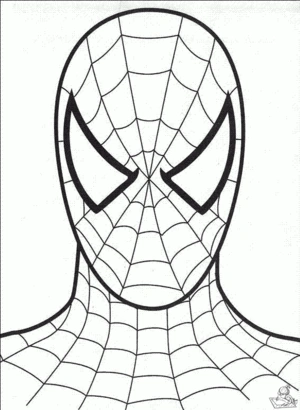 Spiderman 1 kleurplaat om te printen en kleuren