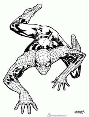 Spiderman 10 kleurplaat om te printen en kleuren