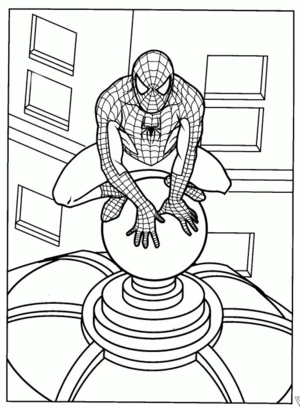 Spiderman 19 kleurplaat om te printen en kleuren