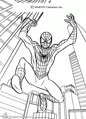Spiderman 20 kleurplaat om te printen en kleuren