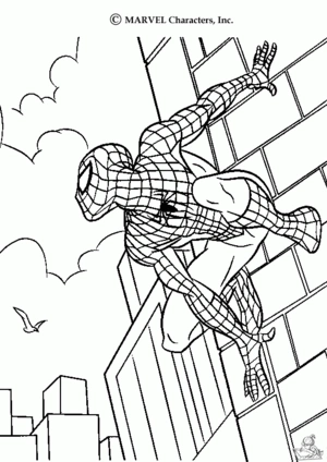 Spiderman 21 kleurplaat om te printen en kleuren