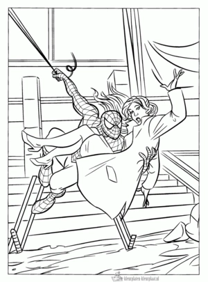 Spiderman 26 kleurplaat om te printen en kleuren