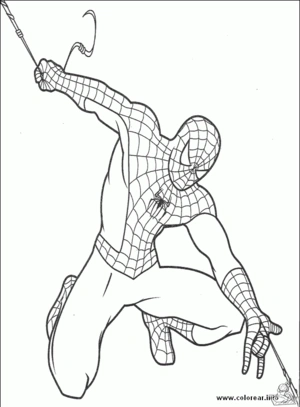 Spiderman 4 kleurplaat om te printen en kleuren