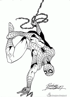 Spiderman 42 kleurplaat om te printen en kleuren