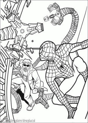 Spiderman 43 kleurplaat om te printen en kleuren