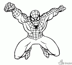 Spiderman 5 kleurplaat om te printen en kleuren