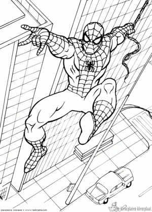 Spiderman 50 kleurplaat om te printen en kleuren