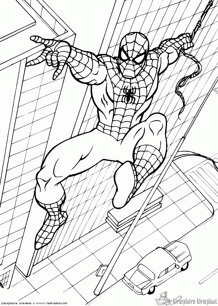 Spiderman 50 kleurplaat