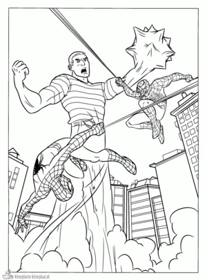 Spiderman 55 kleurplaat om te printen en kleuren