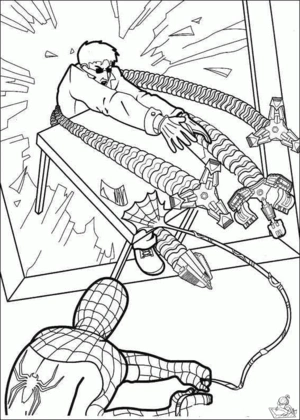 Spiderman 69 kleurplaat om te printen en kleuren