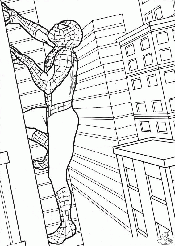 Spiderman 80 kleurplaat