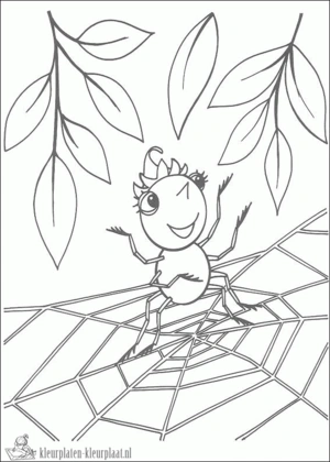 Spin 4 kleurplaat om te printen en kleuren