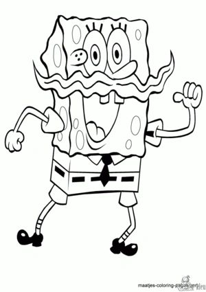 Spongebob 14 kleurplaat om te printen en kleuren