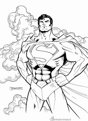 Superman 18 kleurplaat om te printen en kleuren