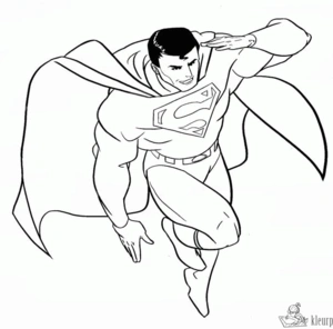 Superman 2 kleurplaat om te printen en kleuren