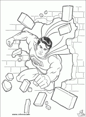 Superman 4 kleurplaat om te printen en kleuren