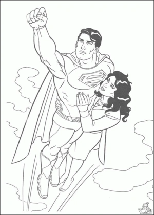 Superman 5 kleurplaat om te printen en kleuren
