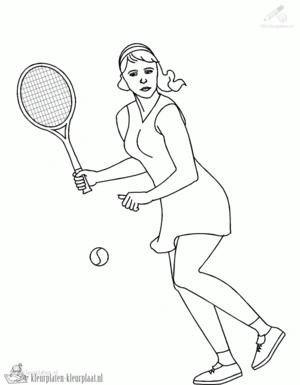 Tennis 5 kleurplaat om te printen en kleuren