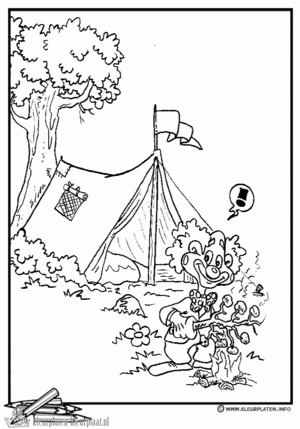 Tent 1 kleurplaat om te printen en kleuren