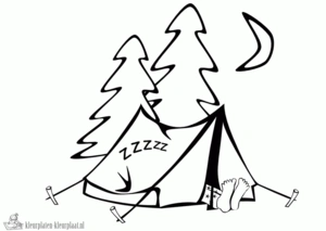 Tent 2 kleurplaat om te printen en kleuren