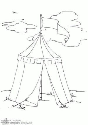 Tent 5 kleurplaat om te printen en kleuren