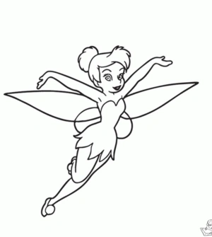 Tinkerbell 12 kleurplaat om te printen en kleuren