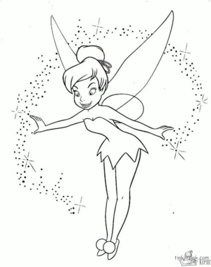 Tinkerbell 4 kleurplaat om te printen en kleuren