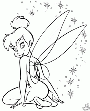 Tinkerbell 70 kleurplaat om te printen en kleuren