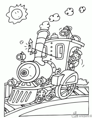 Trein 19 kleurplaat om te printen en kleuren
