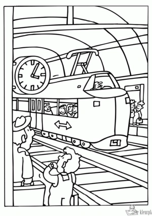 Trein 5 kleurplaat om te printen en kleuren