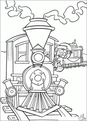 Trein 6 kleurplaat om te printen en kleuren