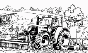 Trekker 1 kleurplaat om te printen en kleuren