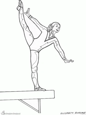 Turnen 3 kleurplaat om te printen en kleuren