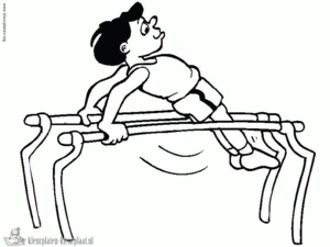 Turnen 6 kleurplaat om te printen en kleuren