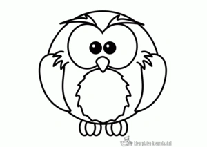 Uil 5 kleurplaat om te printen en kleuren