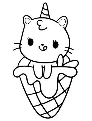 Ijsjes unicorn kleurplaat om te printen en kleuren