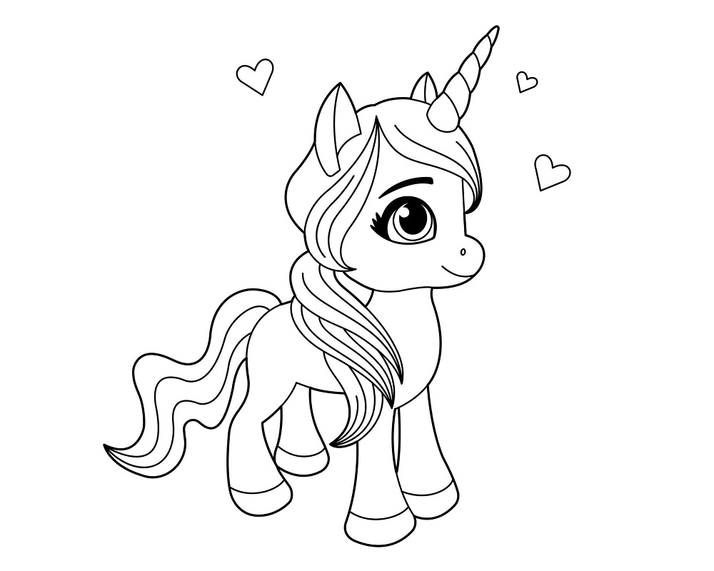 Lieve kleine unicorn kleurplaat