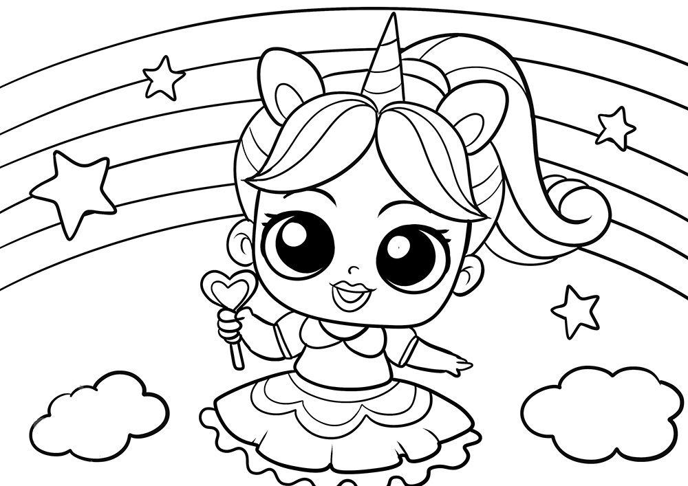 Lol unicorn kleurplaat