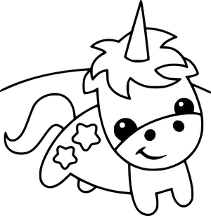 Superschattige baby unicorn kleurplaat om te printen en kleuren