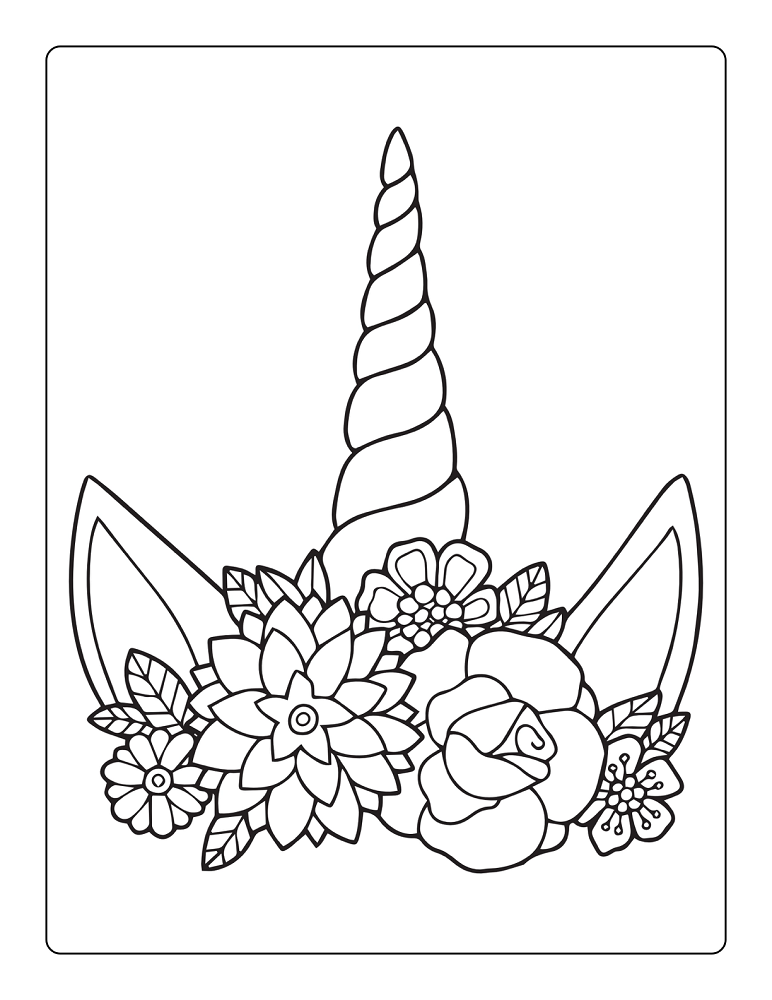 Unicorn kroon kleurplaat