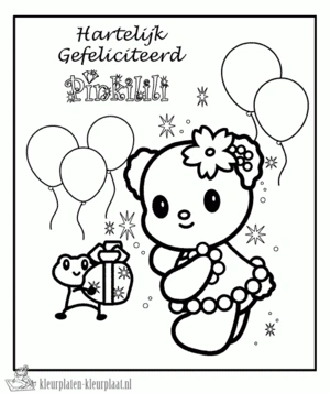 Verjaardag 10 kleurplaat om te printen en kleuren
