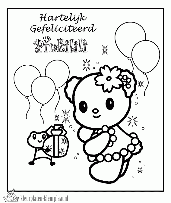 Verjaardag 10 kleurplaat