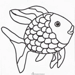 Vis 1 kleurplaat om te printen en kleuren