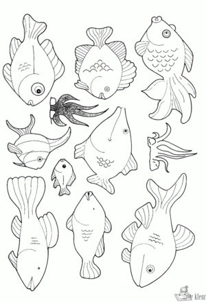 Vis 16 kleurplaat om te printen en kleuren