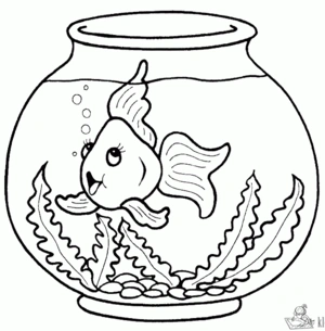 Vis 2 kleurplaat om te printen en kleuren