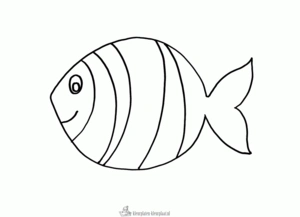 Vis 6 kleurplaat om te printen en kleuren